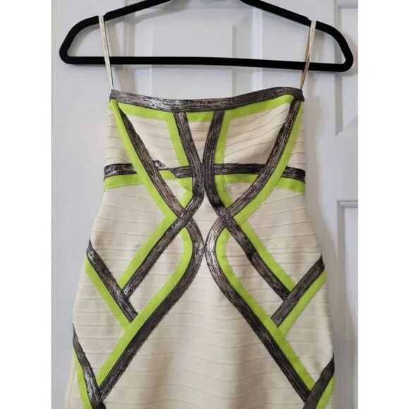 Herve Leger "Anais"  Strapless Bandage Bodycon Dress M NWT $1590 - Picture 3 of 8